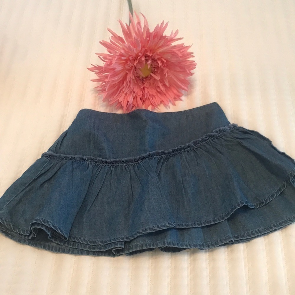 Crazy 8 Chambray Ruffled Tiered Skirt Toddler Size 2T